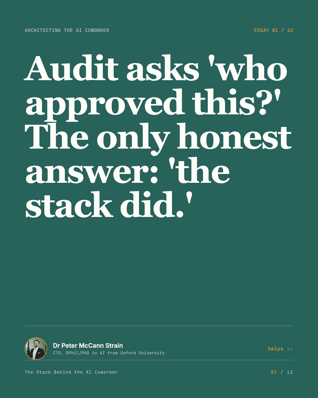 There Is No "It" — LinkedIn carousel, slide 1 of 12