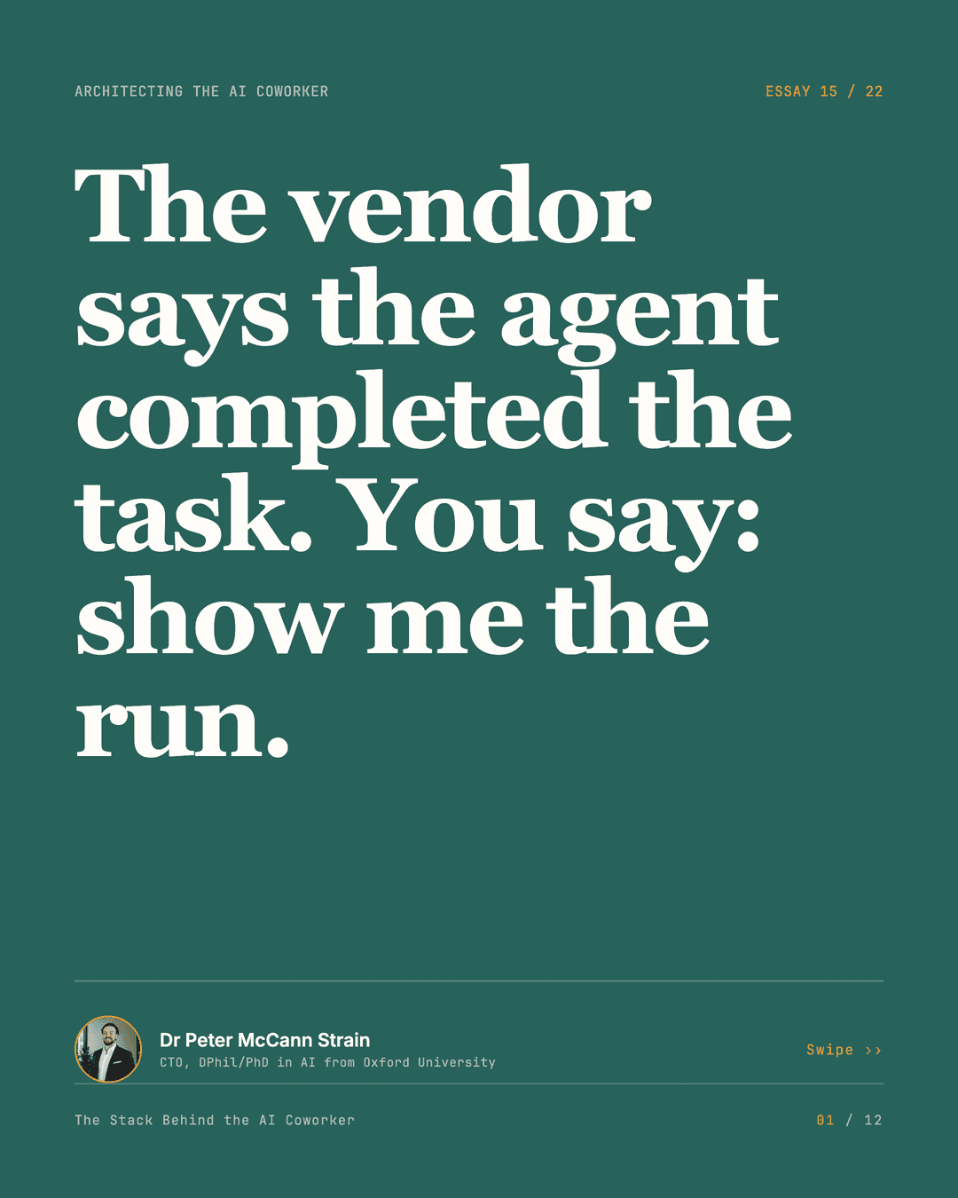 Show Me the Run — LinkedIn carousel, slide 1 of 12