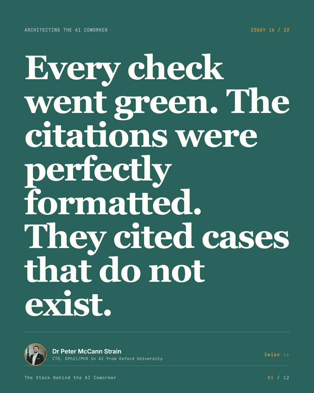 The Dashboard Is Green. The Meaning Is Wrong. — LinkedIn carousel, slide 1 of 12