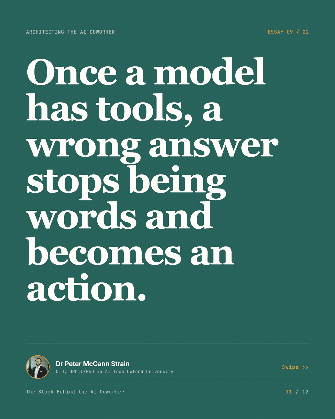 Tools Give Models Hands — LinkedIn carousel, slide 1 of 12